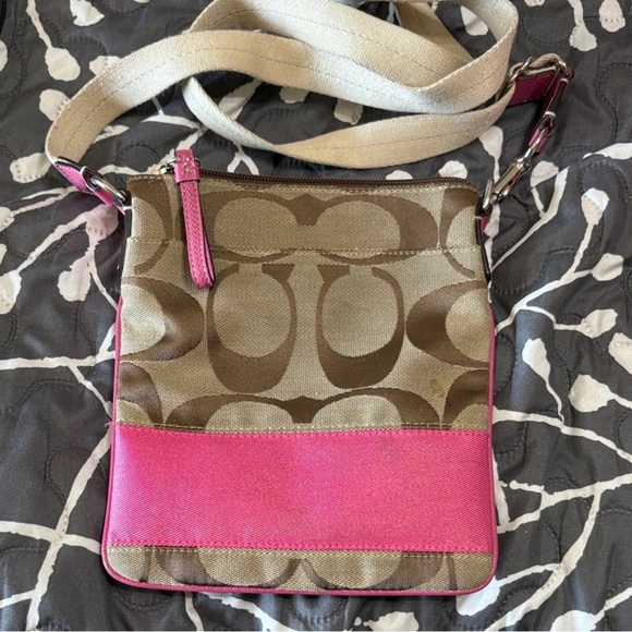 Coach Tan/Pink Small Crossbody - Picture 1 of 5